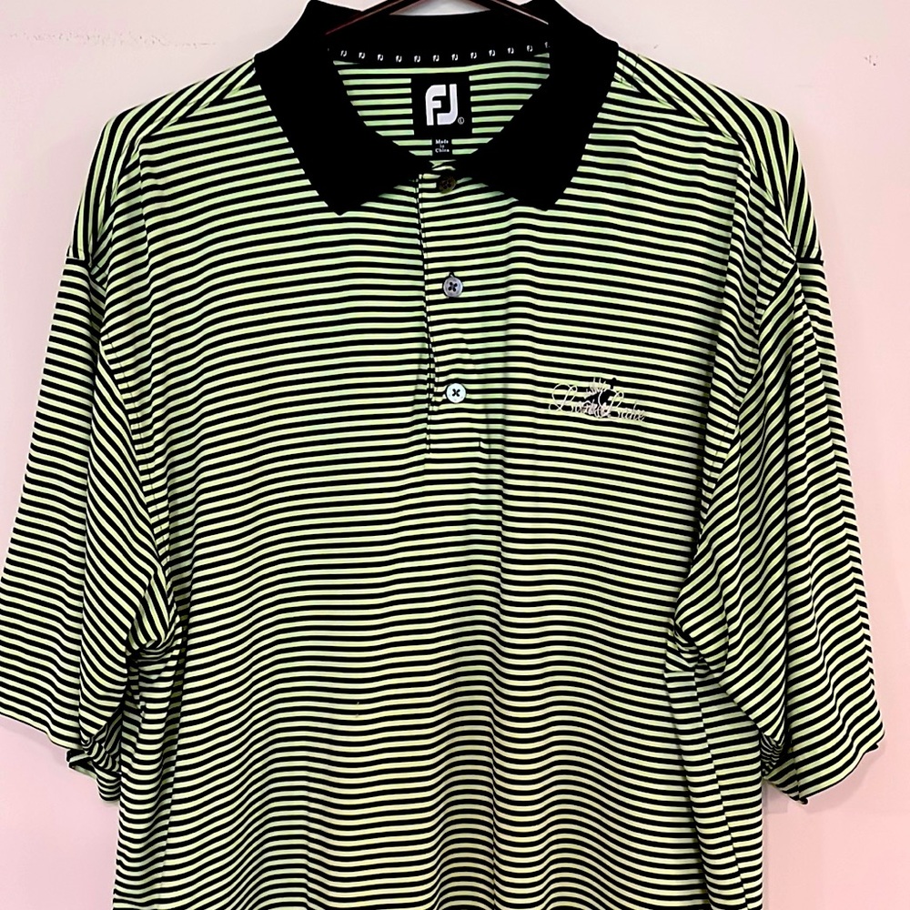 Classic striped FootJoy polo in large.